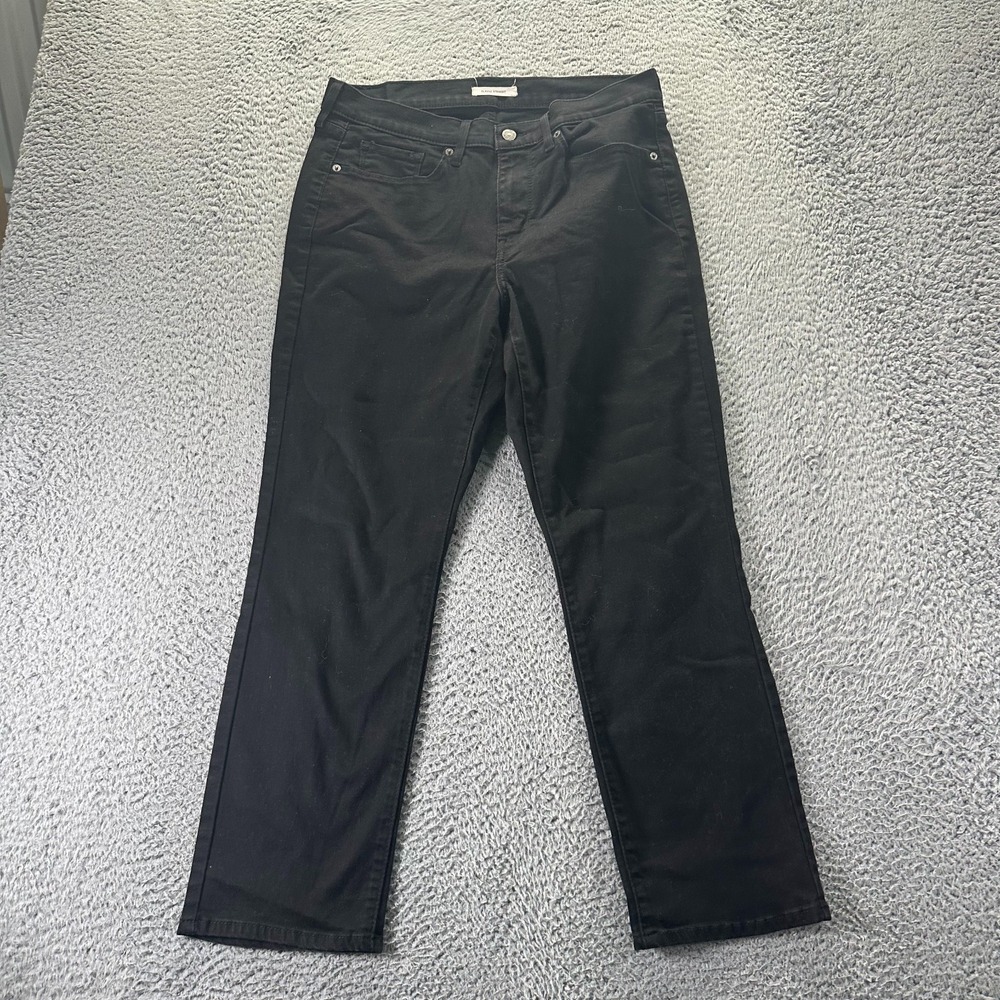 Levi's Jeans Womens 32x27 Black Cotton Denim Classic Straight Dark Wash Workwear